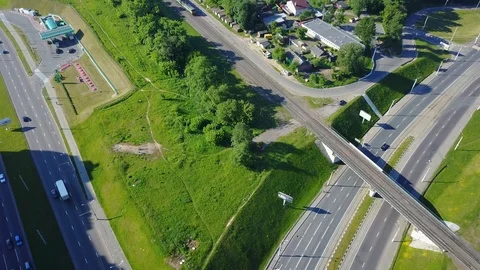 The movement of the train across the bridge Stock Footage 101019598