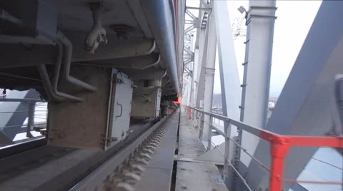 The movement of trains on the bridge Stock Footage 61934551
