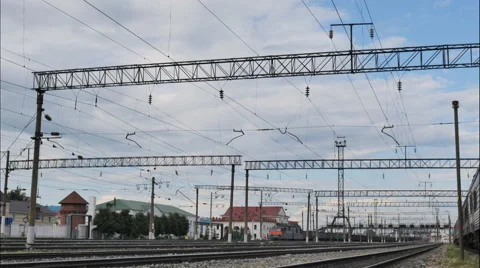 The movement of trains in the city  Stock Footage 64642626