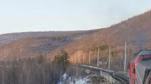 Movement of trains on the railway Stock Footage 61752492