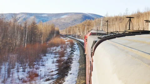 Movement of trains on the railway Stock Footage 61764374