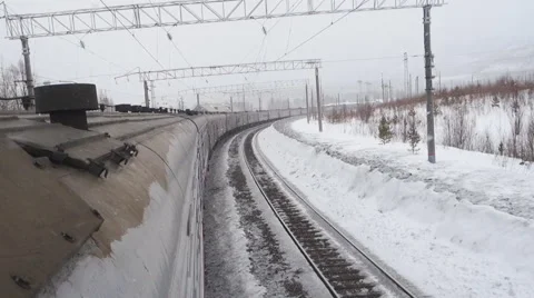 Movement of trains on the railway Video stock 61800421
