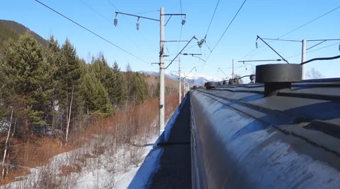 Movement of trains on the railway Stock Footage 61801344