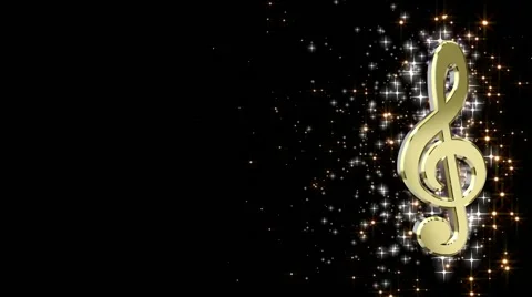 Movement of a treble clef on the video frame Stock Footage 47131077