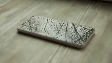 Movement of the trees reflected on the screen  Stock Footage 61846426