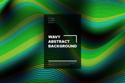 Movement. Trendy Abstract Background of Waves. Modern Bright Flow Poster. Col Stock Illustration