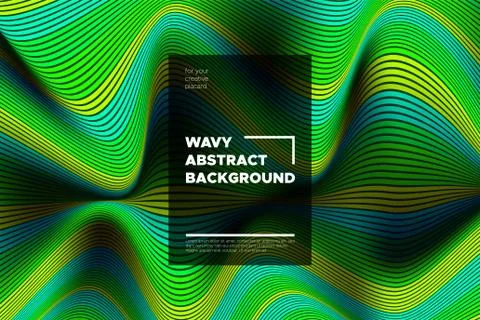 Movement. Trendy Abstract Background of Waves. Modern Bright Flow Poster. Col Stock Illustration