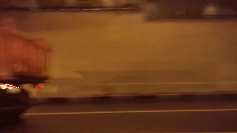 Movement on the tunnel and flyover, view from the car Video stock 100459757