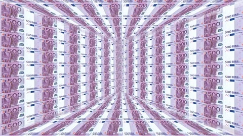 Movement in tunnels from eurobanknotes Video stock 69928047