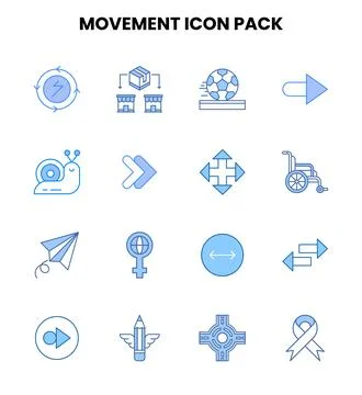 Movement Two Colour Design Icons Pack Illustrazione stock