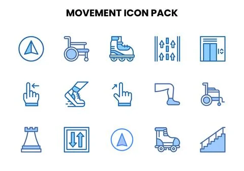Movement Two Colour Icons Pack イラスト素材