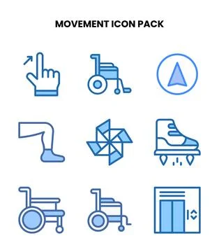 Movement Two Colour Icons Pack Illustrazione stock