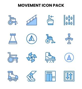 Movement Two Colour Scalable Icons Pack Ilustración de archivo