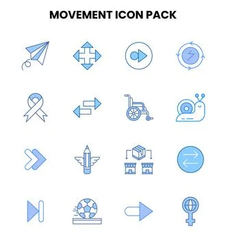 Movement Two Colour Scalable Icons Pack Stock Illustration