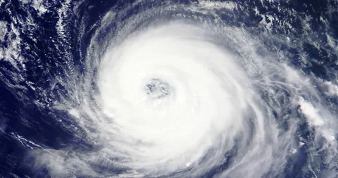 Movement of typhoon clouds. Hurricane. Cyclone. Textures taken from NASA Stock Footage 167261710