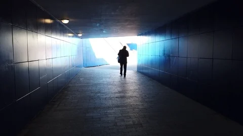 Movement on the underpass to the square. Stock Footage 111764669