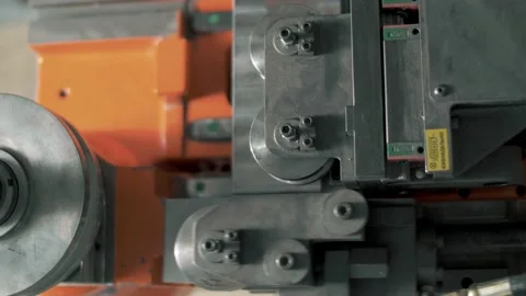 The movement of units and modules of a robot-controlled machine in production. Stock Footage 179701239