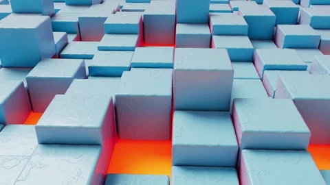 The movement of various colored geometric shapes in the shape of a cube Video stock 321242912