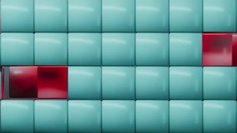 The movement of various colored geometric shapes in the shape of a cube Stock Footage 322046124