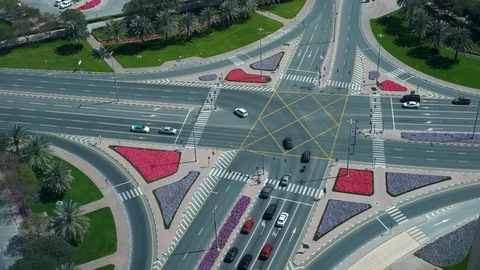 The movement of vehicles through the intersection Stock Footage 127551659