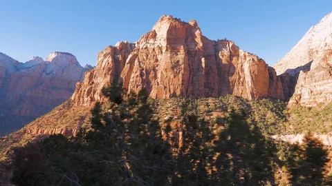 Movement, View From The Car On A High Mountain Pass Zion National Park 4k. Stock Footage 86507589