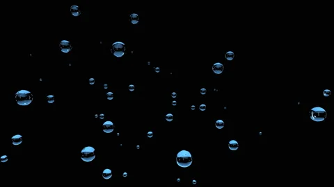 Movement of water droplets in space. 3D rendering. Stock Footage 102782428