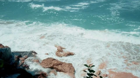 Movement of water flow on the beach. 스톡 동영상 250350860