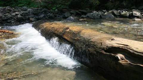 The movement of water in the mountains. Stock Photos