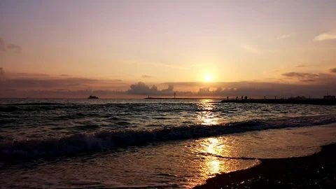 The movement of waves and clouds. Stock Footage 109334957