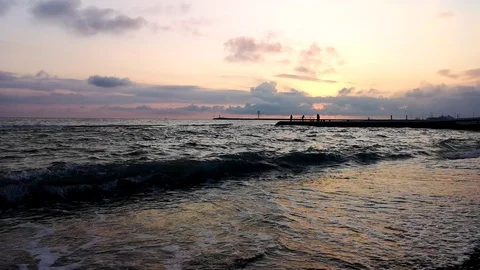 The movement of waves and clouds Stock Footage 109335162