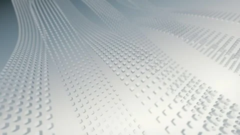 Movement by waves of bands of white particles, loop animation. 3d rendering 4K Stock Footage 245347230