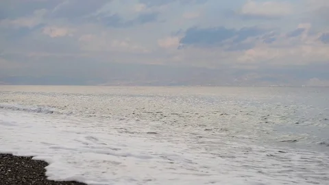 The movement of the waves on the beach Stock Footage 83222760