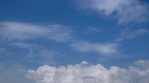 The movement of white clouds in the blue sky Stock Footage 257412637