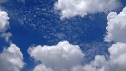 The movement of white clouds in the blue sky Stock Footage 257424851