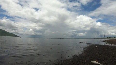 Movement of white clouds In the cloudy rainy season Stock Footage 114067311