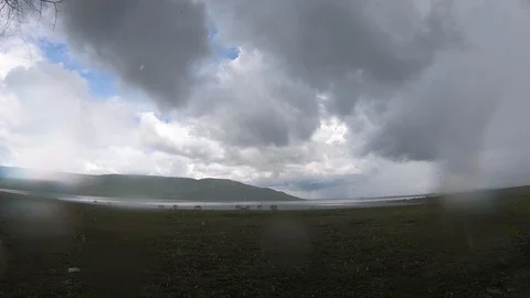 Movement of white clouds In the cloudy rainy season Stock Footage 114067461