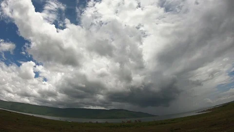 Movement of white clouds In the cloudy rainy season Stock Footage 114067479