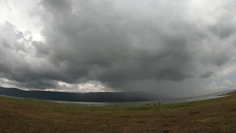 Movement of white clouds In the cloudy rainy season Stock Footage 114067625