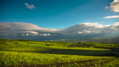 The movement of white clouds in the sky after rain Stock Footage 149380716