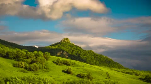 The movement of white clouds in the sky after rain Stock Footage 149380719