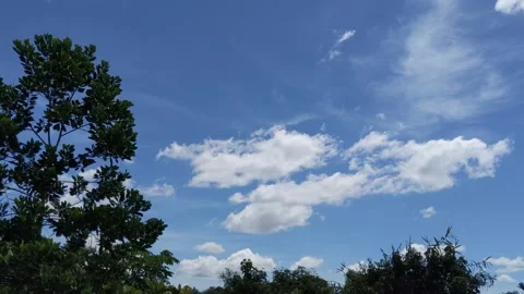 The movement of white clouds under the blue sky Stock Footage 202618836