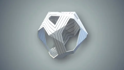 Movement of a white geometric figure 3d rendering digital loop animation HD Stock Footage 188717804