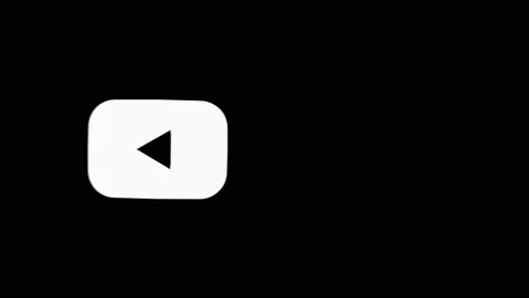 Movement of the white pause and play button on a black background Stock Footage 154576703