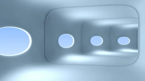 Movement within a corridor of a spaceship, loopable Video stock 37721833