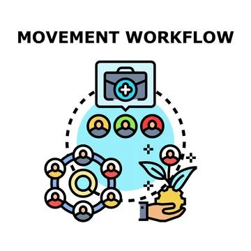 Movement workflow team collaboration process organizing Stockillustratie