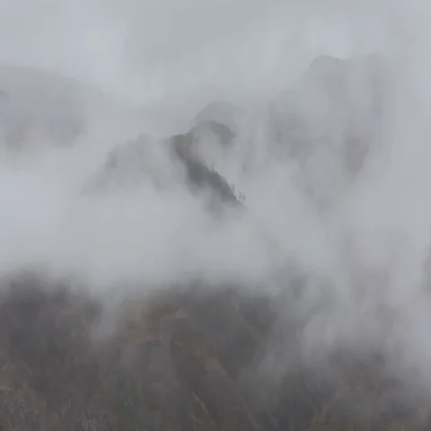 The movements of clouds up to the slopes of the mountains of Caucasus peaks. Stock-Footage 69394046
