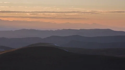 The movements of clouds up to the slopes of the mountains of Caucasus peaks. Stock Footage 70188845