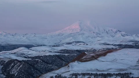 The movements of clouds up to the slopes of the mountains of Caucasus peaks. Stock Footage 70188993