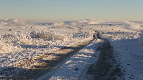 The  movements of clouds up to the slopes of the  mountains of Central Caucasus Stock Footage 70409228