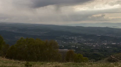 The movements of clouds up to the steep slopes of the  mountains of Caucasus Stock Footage 63984585